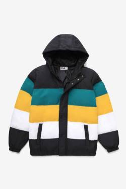 Black / Blue / Gold Men's Fila Giovanni Puffa Jackets | Fila365CQ