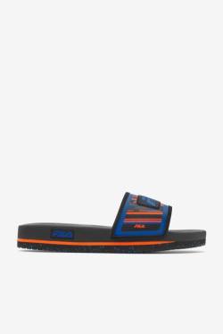 Black / Blue / Red Orange Men's Fila Lunar Slides | Fila268NO