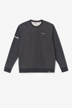 Black Men's Fila Commuter Crew Sweatshirts | Fila671DT