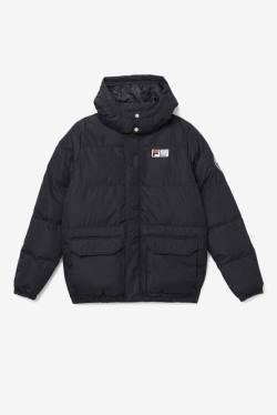 Black Men's Fila Otler Puffer Jackets | Fila764NZ