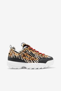 Black / Multicolor / White Women's Fila Disruptor 2 Animal Sneakers | Fila234SB