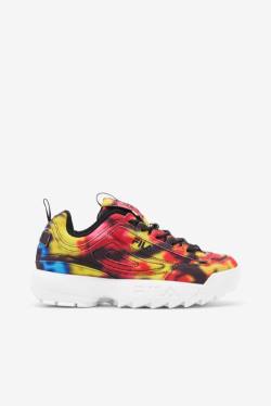 Black / Multicolor / White Women's Fila Disruptor 2 Dark Tie Dye Sneakers | Fila468CW