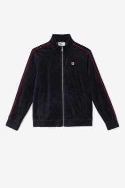 Black / Red / Green Men's Fila Deverall Velour Jackets | Fila493MF