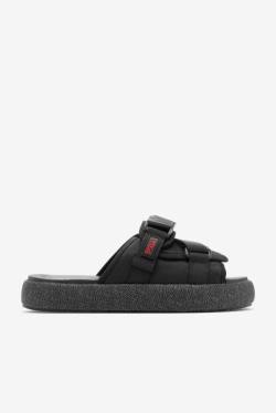 Black / Red Men's Fila Atlas Slides | Fila428MQ