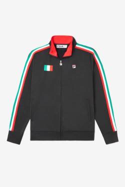 Black / Red Men's Fila Italy Track Jackets | Fila748DC