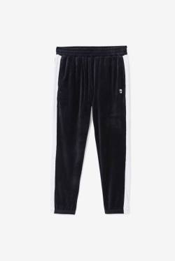 Black / White Men's Fila Brice Velour Pants | Fila823BP