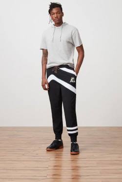 Black / White Men's Fila Grant Hill Zenith Woven Pants | Fila523YA