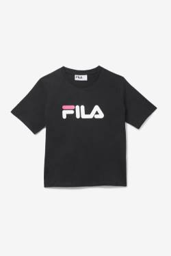 Black / White / Pink Women's Fila Miss Eagle Tee T Shirts | Fila672ER