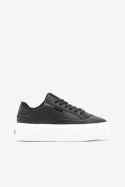 Black / White Women's Fila Sandblast Oversole Sneakers | Fila873JB