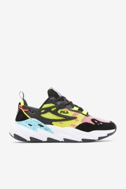 Black / White / Yellow Men's Fila Ray Tracer Evo Sneakers | Fila610TZ