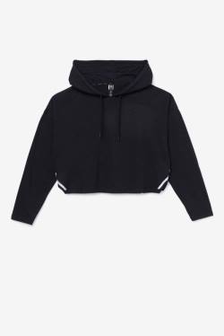 Black Women's Fila Fi-lux Cropped Hoodie | Fila182ON