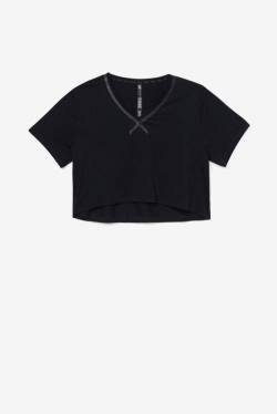 Black Women's Fila Fi-lux High-low Crop Top T Shirts | Fila301JY