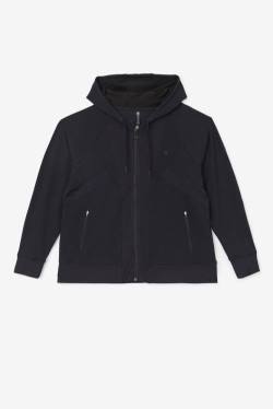 Black Women's Fila Fi-lux Texture Full Zip Hoodie | Fila169YR