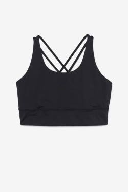 Black Women's Fila Uplift Cross Back Bra Sports Tops | Fila324ZE