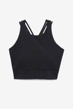 Black Women's Fila Uplift High Neck Sports Bra Sports Tops | Fila034UA