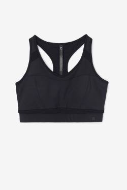 Black Women's Fila Uplift Racerback Sports Bra Sports Tops | Fila162CB