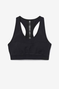 Black Women's Fila Uplift Racerback Sports Bra Sports Tops | Fila940BN