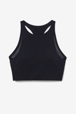 Black Women's Fila Uplift T-back Sports Bra Sports Tops | Fila142HR