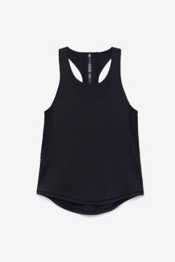 Black Women's Fila Uplift Textured Racerback Tank Sports Tops | Fila893PW