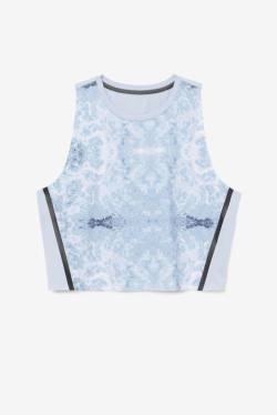 Blue / Black Women's Fila Uplift Athletic Crop Sports Tops | Fila639HW