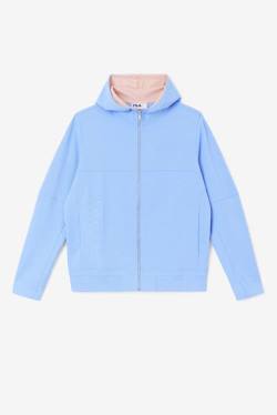 Blue / Coral Men's Fila Kayra Full Zip Hoodie | Fila073QI