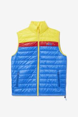 Blue / Lemon / Red Men's Fila Tri Vest Jackets | Fila138AF