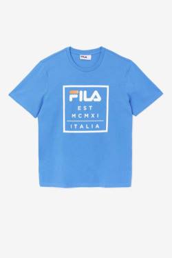 Blue Men's Fila Tenez Tee T Shirts | Fila493MI