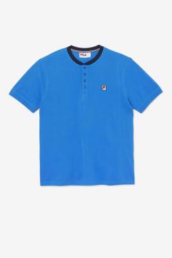 Blue / Navy Men's Fila Ralph Henley T Shirts | Fila735RT