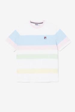 Blue / Pink Men's Fila Slitter Crew T Shirts | Fila841ER