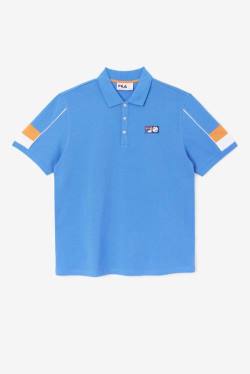 Blue / White / Coral Rose Men's Fila Coda Polo | Fila607YK