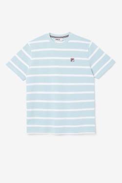 Blue / White Men's Fila Deny Crew T Shirts | Fila385BV