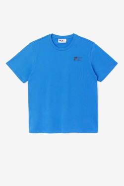 Blue / White Men's Fila Track Tee T Shirts | Fila235VP