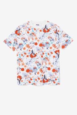 Blue / White / Red Women's Fila Briella Crew T Shirts | Fila096FW