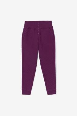 Burgundy Women's Fila Finley High Rise Quilted Jogger Pants | Fila708XH