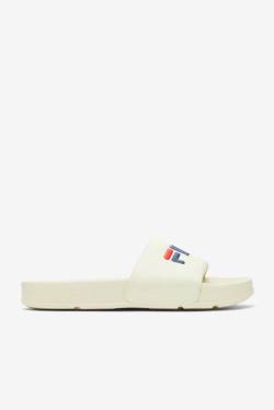 Cream / Navy / Red Men's Fila Drifter Slides | Fila093AC