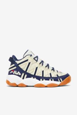 Cream / White / Navy Men's Fila Stackhouse Spaghetti Sneakers | Fila905GL