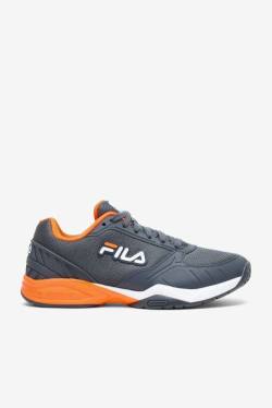 Dark Grey / White / Orange Men's Fila Volley Zone Sneakers | Fila563KZ