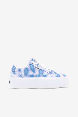 Deep Blue / White Women's Fila Sandblast Oversole Tie Dye Sneakers | Fila061XU