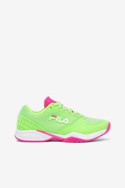 Green / White / Pink Women's Fila Volley Zone Sneakers | Fila570JK