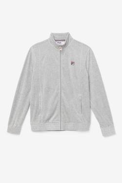 Grey Men's Fila O-fit Velour Jackets | Fila035EG