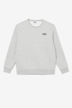 Grey / White Men's Fila Garran Crew Sweatshirts | Fila416VR