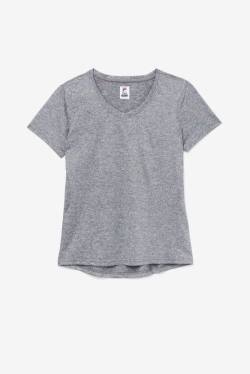 Grey Women's Fila Pickleball Silky V-neck T Shirts | Fila463EF