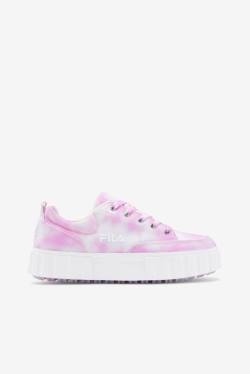 Lavender / White Women's Fila Sandblast Low Mottled Tie Dye Sneakers | Fila617EW