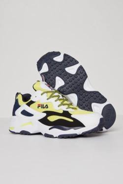 Lemon / White / Black Men's Fila Ray Tracer Sneakers | Fila389EC