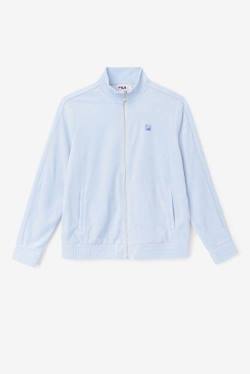 Light Blue Men's Fila Deverall Velour Jackets | Fila518ZP