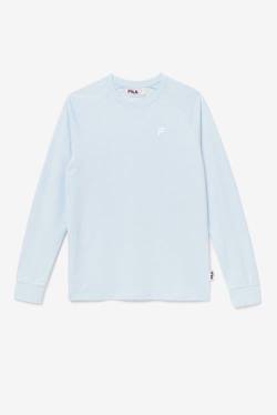 Light Blue Men's Fila Flynn Long Sleeve Tee T Shirts | Fila495NT