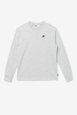 Light Grey Men's Fila Flynn Long Sleeve Tee T Shirts | Fila375KW