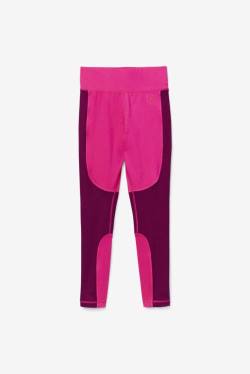 Light Pink / Purple Women's Fila Forza Textured Long Leggings | Fila109AT