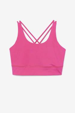 Light pink Women's Fila Uplift Cross Back Bra Sports Tops | Fila835LI