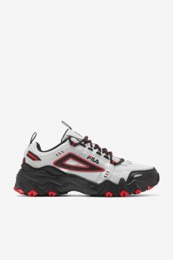 Metal Silver / Black / Red Men's Fila Oakmont TR Sneakers | Fila326ZV